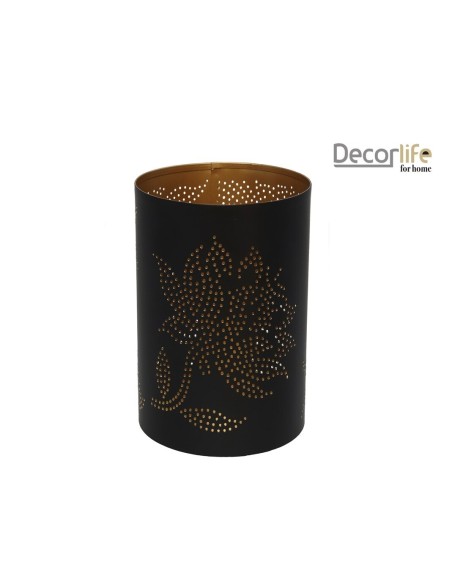 PORTAVELA METAL DORADO/NEGRO 10X14,5CM