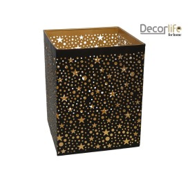 PORTAVELA METAL DORADO/NEGRO 14X14X17,5CM