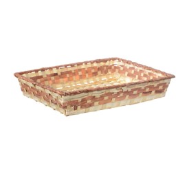CESTO BAMBU RECT. CENEFA  MARRON 35X25X6CM