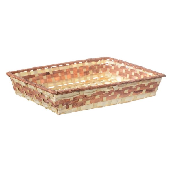 CESTO BAMBU RECT. CENEFA  MARRON 35X25X6CM