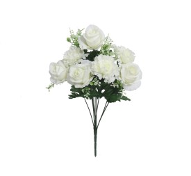 RAMO ROSAS-CLAVELES X 9- 43 CM (BLANCO)