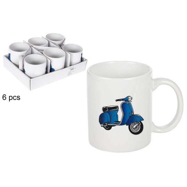 TAZA CERAMICA VESPA AZUL