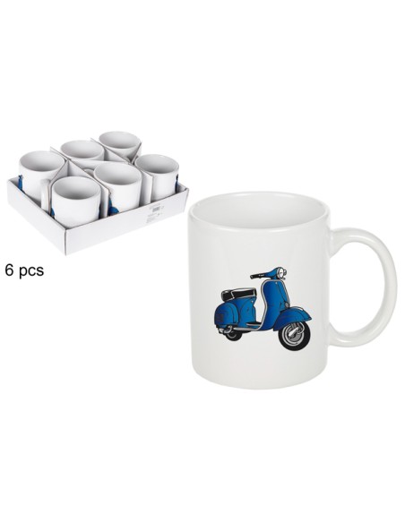 TAZA CERAMICA VESPA AZUL