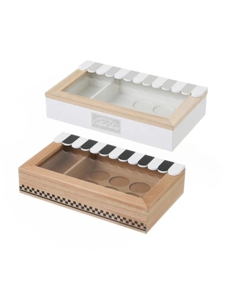 CAJA CÁPSULAS 2/M MDF-CRISTAL 27 X 16 X 5,50 CM