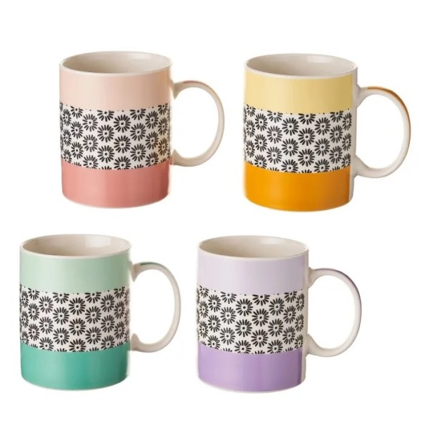 TAZA MUG 340 CC 4/M CERÁMICA 12 X 8 X 9,60 CM (0984)