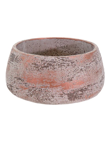 MACETERO CUENCO CEMENTO BRONCE D24H12