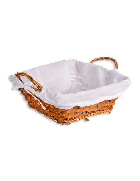 PANERA CUADRADA ASAS COLOR MIEL CON FORRO 22X22X8CM