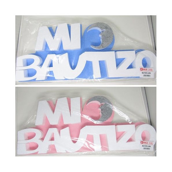 DECORACION BAUTIZO LUNA ROSA/AZUL