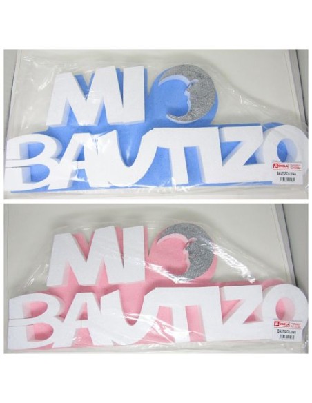 DECORACION BAUTIZO LUNA ROSA/AZUL