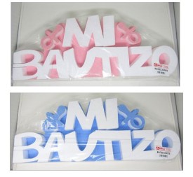 DECORACION BAUTIZO CHUPETE ROSA/AZUL