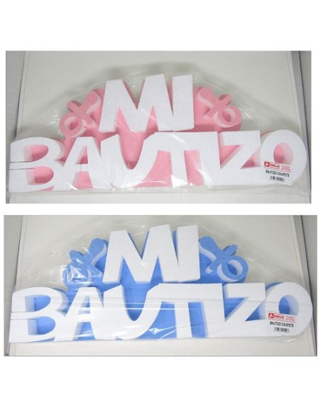 DECORACION BAUTIZO CHUPETE ROSA/AZUL