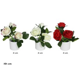 MACETA ROSA X 3 SATIN- 19 CM (SURTIDO)