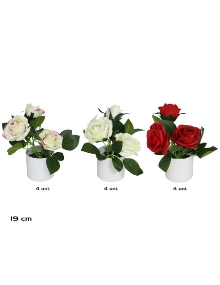 MACETA ROSA X 3 SATIN- 19 CM (SURTIDO)