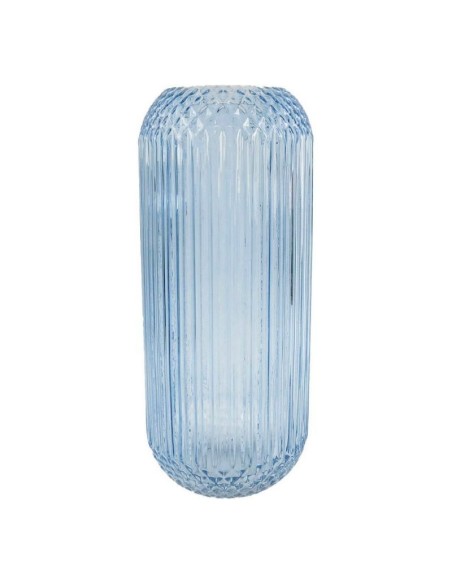 JARRON CRISTAL 15X15X36 AZUL