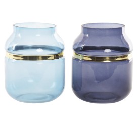 JARRON CRISTAL 13X13X17 DORADO 2 SURT.