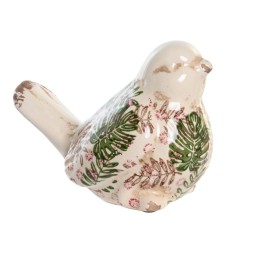 FIGURA GRES 19X11X14 PAJARO BLANCO