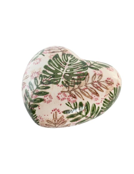 DECORACION GRES 11X11X4 CORAZON BLANCO