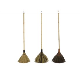 ESCOBA BAMBU FIBRA 130X5X40 DECORACION 3 SURT.