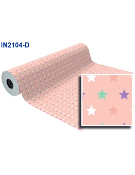 BOB. PAPEL REGALO CORAL ESTRELLAS  (62 CM)