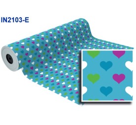 BOB. PAPEL REGALO AZUL CORAZONES (62 CM)