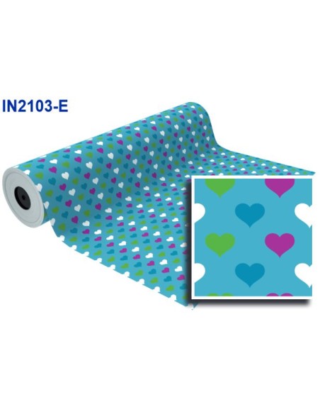 BOB. PAPEL REGALO AZUL CORAZONES (62 CM)