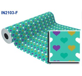 BOB. PAPEL REGALO AGUAMARINA CORAZONES F (62 CM)