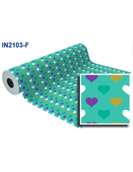 BOB. PAPEL REGALO AGUAMARINA CORAZONES F (62 CM)