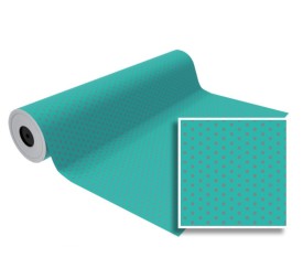 BOB. PAPEL REGALO AGUAMARINA LUNARES ROSA  (62 CM)