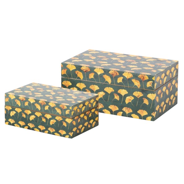 SET 2 CAJAS FLORAL 25X15X11/20X12X8 CM (1820)