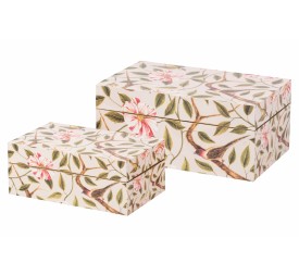 SET 2 CAJAS PAJAROS 25X15X11/20X12X8CM