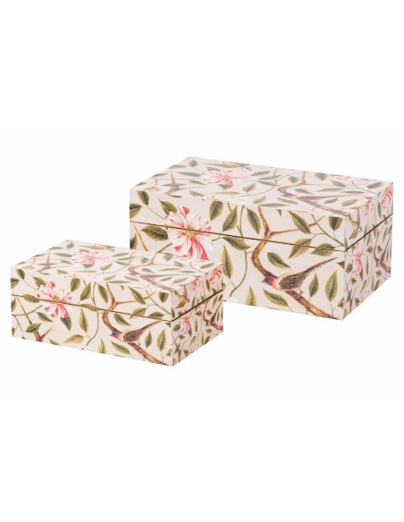 SET 2 CAJAS PAJAROS 25X15X11/20X12X8CM
