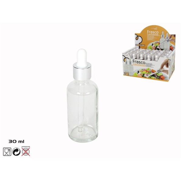 FRASCO CON CUENTAGOTAS 30 ML - CRISTAL