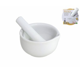 MORTERO PORCELANA BLANCO 9x9X5CM