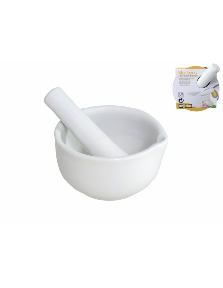 MORTERO PORCELANA BLANCO 9x9X5CM