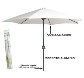 SOMBRILLA BLANCA 3M TUBO ALUMINIO 48MM XXX