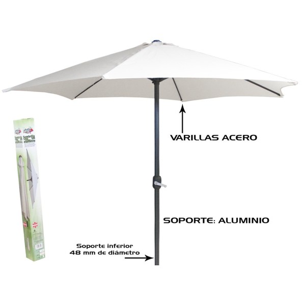 SOMBRILLA BLANCA 3M TUBO ALUMINIO 48MM XXX