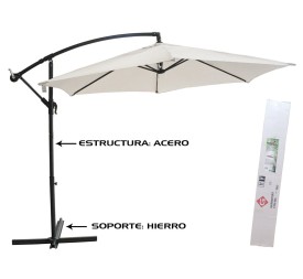 SOMBRILLA BLANCA 3M TUBO ACERO 48/42MM