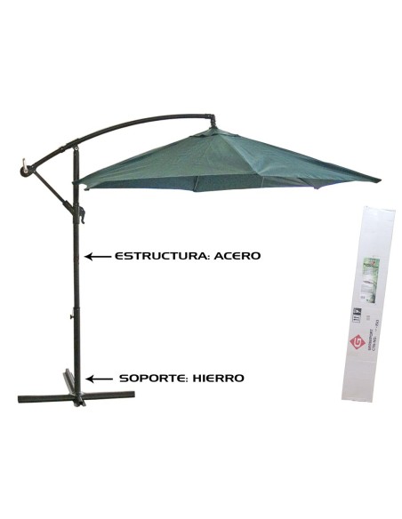 SOMBRILLA VERDE 3M TUBO ACERO 48/42MM