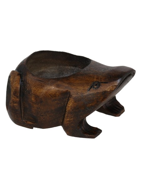 PORTAVELA RANA MADERA 8CM