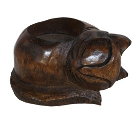 PORTAVELA GATO MADERA 8CM