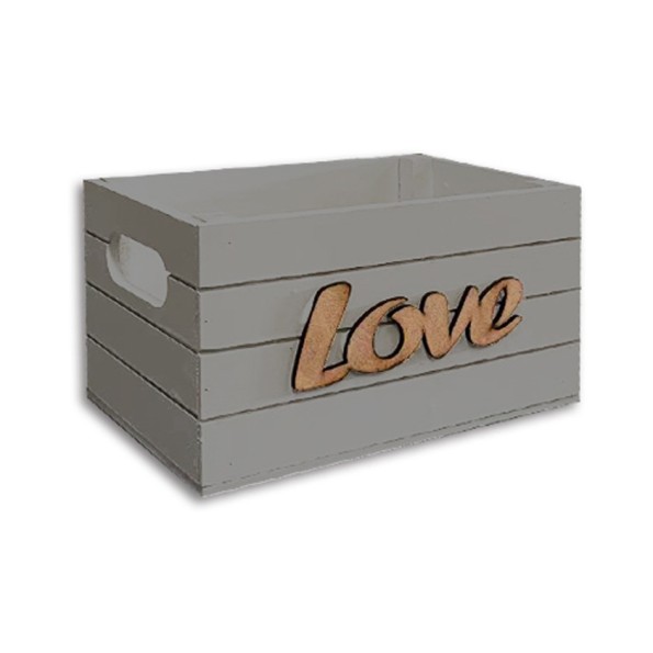 CAJA MADERA 30*20*16CM GRIS