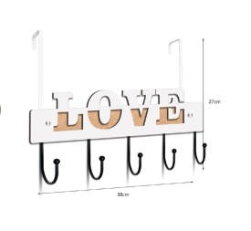 PERCHERO PUERTA LOVE 5 GANCHOS