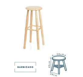 TABURETE DE COCINA TORNEADO 28X28X49