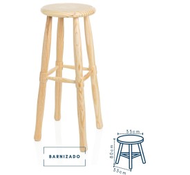 TABURETE ALTO TORNEADO 33X33X80