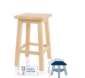 TABURETE ALTO 80 CUADRADO 32X32X80