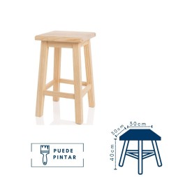 TABURETE INFANTIL CUADRADO 30X30X40