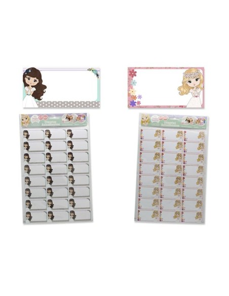 PRIMERA COMUNION ETIQUETAS IMPRESORA NIÑA 70X37