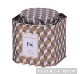 BOTE TE METAL 10X10X10CM"COLLECTION ORGANIQUE"