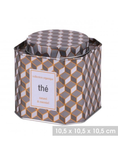 BOTE TE METAL 10X10X10CM"COLLECTION ORGANIQUE"