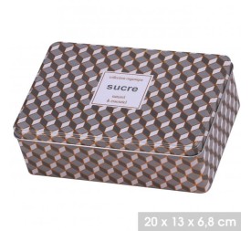 CAJA METAL AZUCAR "COLLECTION ORGANIQUE" 20X13X7CM